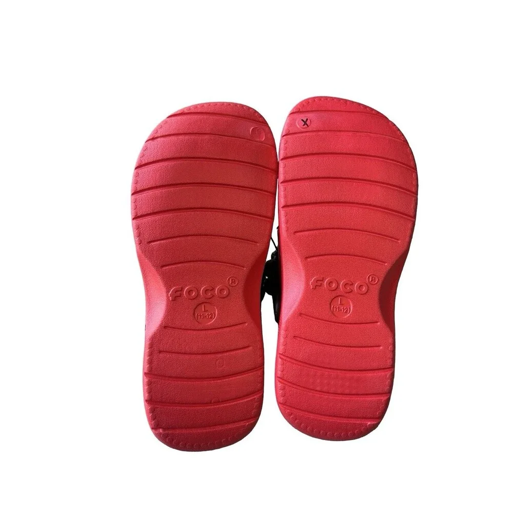 FOCO Men’s Red Foam Bubble Strap Clogs Slip On Garden Beach Water Shoes 11-12